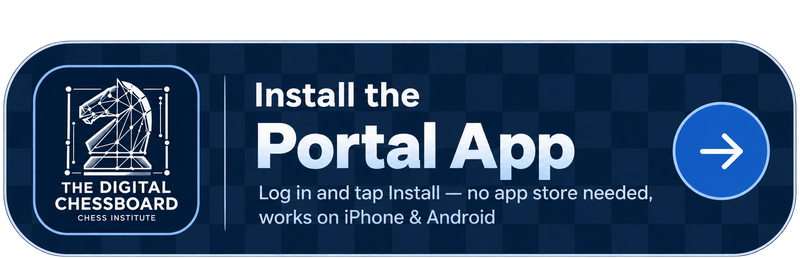 Install the Portal App — log in, then tap Install. No app store needed, works on iPhone and Android.